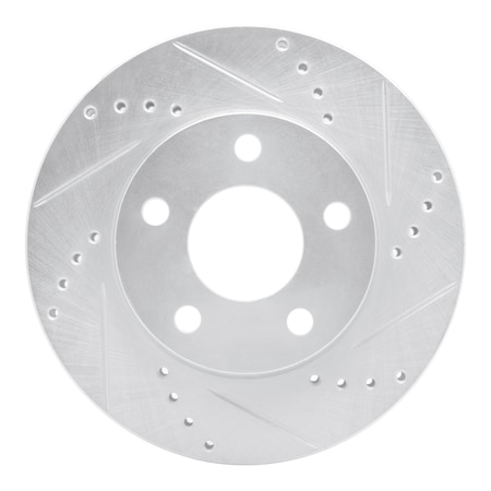Dynamic Friction Co DFC Brake Rotor - Drilled and Slotted - Silver 631-52011R