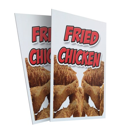 Signmission Fried Chicken, Plastic Signs Only 24 Inch x 36 Inch, Corrugated Plastic, 2PK CSB-2436-2PACK-Fried Chicken