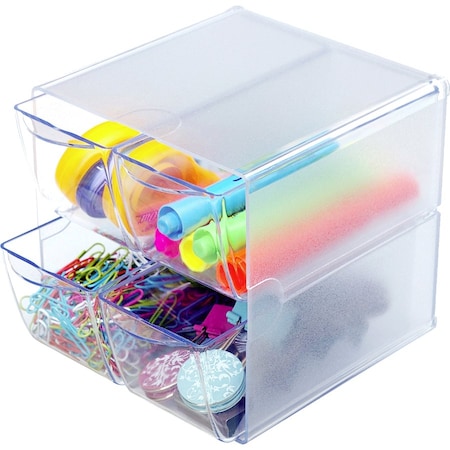 Deflecto Desktop Organizer, Clear, Plastic DEF350301