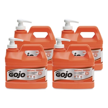 Gojo Liquid Hand Cleaner, Includes Pumice, Citrus/Natural Orange, .5 Gallon Pump Bottle, 4 PK 0958-04