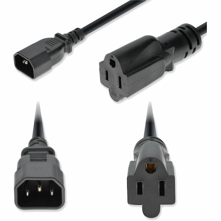 Add-On 1FT C14/NEMA 5-15R BLK PWR CBL ADD-C142N515C18G1FBK