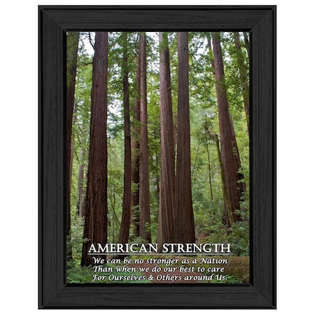Homeroots American Strength 1 Black Framed Print Wall Art 415562