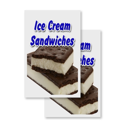 Signmission Ice Cream Sandwiches, Vinyl Decals Only 24 Inch x 36 Inch, Vinyl Decal, 2PK DSB-2436-2PACK-Ice Cream Sandwiches