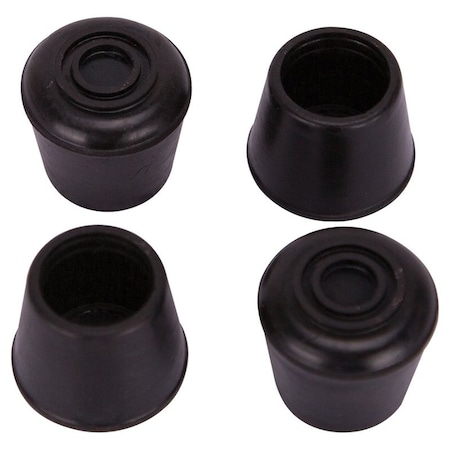 Prosource Furniture Leg Tip, Round, Rubber, Black, 3/4 in Dia, 1-1/8 in H FE-50634-PS