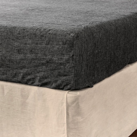 Homeroots Onyx Linen California King Fitted Sheet 520790