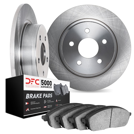 Dynamic Friction Co DFC Brake Rotor with 5000 Advanced Brake Pads 6502-65070