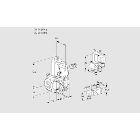 Honeywell Kromschroder Solenoid Gas Safety Valve - Class A, 500 mbar, IP65 Rated KS88009104