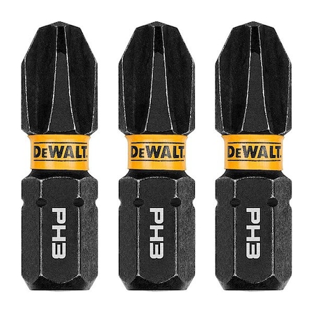 Dewalt FlexTorq Insert Bit, L:1", PKG3, BitSize:PH3 DWAF1PH3IR3