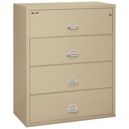 Fireking 38-15/16" W 4 Drawer Fire-Resistant Lateral File Cabinet, Parchment, Letter/Legal 4-4422-CPA