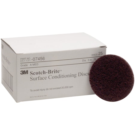 Scotch-Brite Surface Conditioning Disc, 07456, A/O Medium, 3 in x NH, 4PK SC-DH