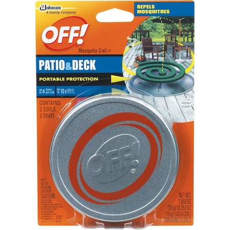 Off 4 Hr. Patio & Deck Mosquito Repellent Coil, 3PK 73079