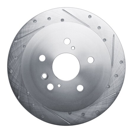 Dynamic Friction Co DFC Brake Rotor - Drilled and Slotted - Silver 631-76086R