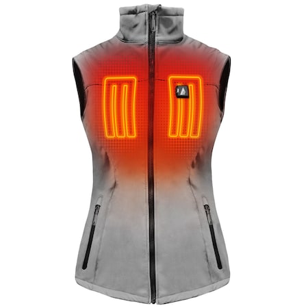 Actionheat 5V Battery Heated Softshell Vest, Women's, Sharkskin Grey, XS 810058852304
