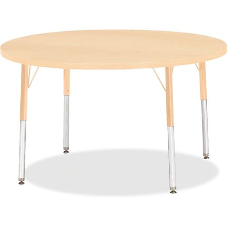 Jonti-Craft Berries Round Activity Table, 42 in. Diameter, E-height, Maple/Maple/Camel 6468JCE251
