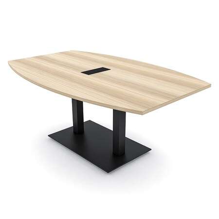 Skutchi Designs Boat Conference Table With Power Unit, 48 in W, 72 in L, Brown HAR-BOT-48x72-DOU.BK-K525-EBLK