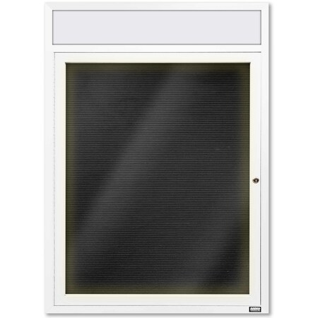 Aarco Illuminated Enclosed Letter Board Directory w/ Powder Coated White Al Frame and Header, 36''Hx30''W ADC3630HIW