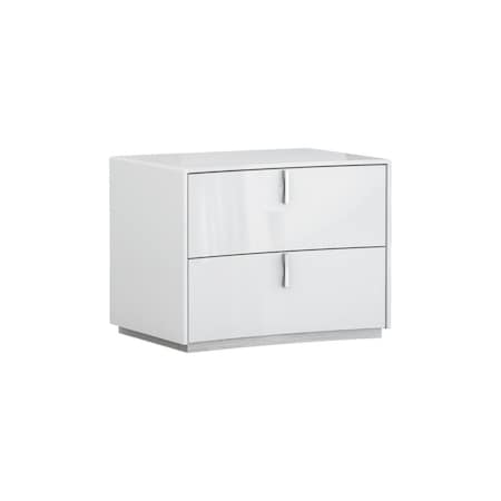 Homeroots 18" White Two Drawers Manufactured Wood Nightstand 366257
