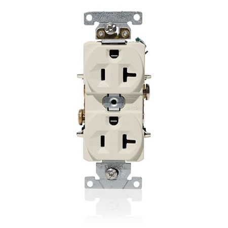 Leviton Receptacle Outlet, 20A, Light Almond, 125V C5362-T