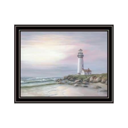 Homeroots Lighthouse at Sunset Black Framed Print Wall Art 529942