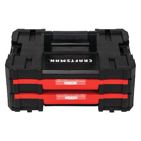 Craftsman VERSASTACK Double Shallow Drawers, Black/Red, Plastic CMST17804