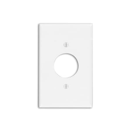 Leviton Receptacle Wallplate, Midway Size, Gang 1, White 80504-W
