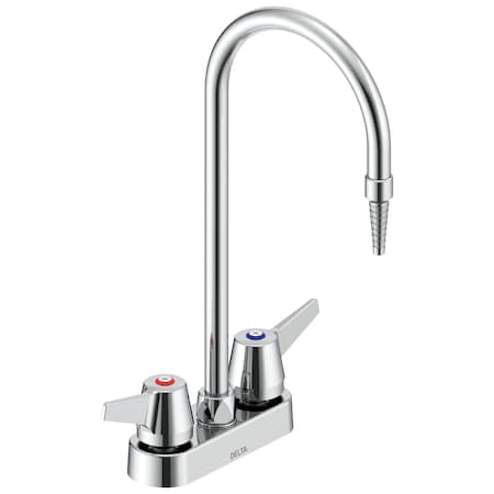Delta Commercial W67 Series Mixing Faucet Two Handle 4 In Deck-Mount Laboratory Mixing Faucet In Chrome W6720-C