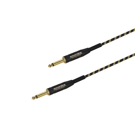Monoprice Ts 1/4" M Instrument Cable, Blk, Gold 601415