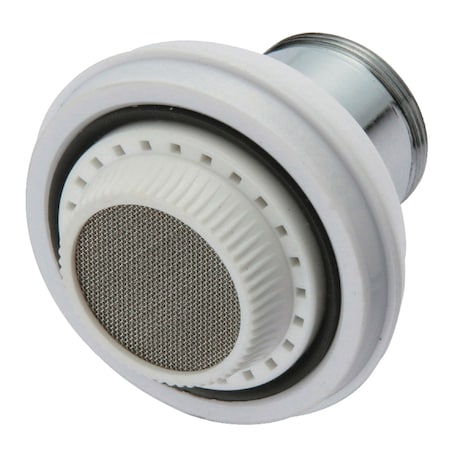 Kingston Brass Wide Range Swivel Kitchen Aerator with Brass Ball Joint, Polished Chrome/White KA321C20