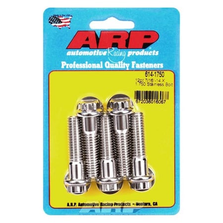 Arp 614-1750 0.43-14 x 1.75 in. Stainless Steel 12 Point Bolt Kit, 5PK ARP614-1750