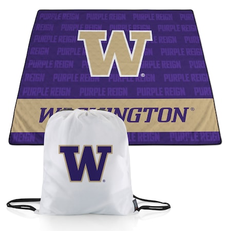 Picnic Time Family Of Brands NCAA Washington Huskies Impresa Picnic Blanket - Lightweight Beach Blanket - Machine Washable 819-01-999-626-0