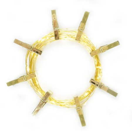 Elegani 36 LED Gold Photo Clip String Light-13ft Decorative Hanging Lights for Photos, Art & Cards-Warm White PH-600175