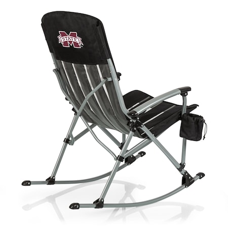 Picnic Time Family Of Brands NCAA Mississippi State Bulldogs Outdoor Rocking Camp Chair - XL Heavy Duty Camping Chair 805-01-175-384-0