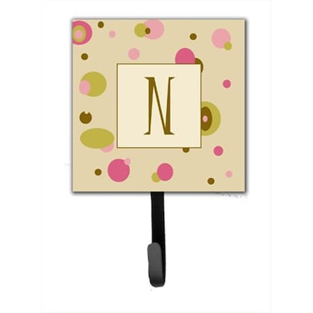 Carolines Treasures Letter N Initial Monogram - Tan Dots Leash Holder Or Key Hook CJ1004-NSH4