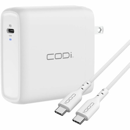 Codi 100W Wall USB-C Charger with USB2.0 EPR Braided Cable A01118