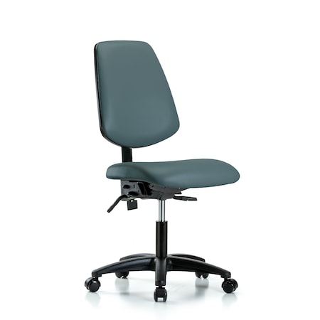 Blue Ridge Ergonomics Desk Chair No Arms, 18" to 23" Height, Vinyl, Colonial Blue BR-VDHCH-MB-RG-T1-A0-RC-8546