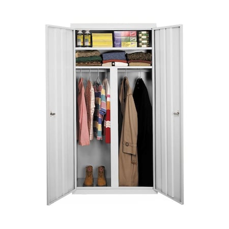 Steel Cabinets Usa Storage Cabinet, 72 in H, 36 in W, White, 2 Shelves W-367224DS-W