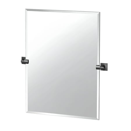 Gatco Waterline 31.5" Frameless Rectangle Mirror, Matte Black 5589MXS