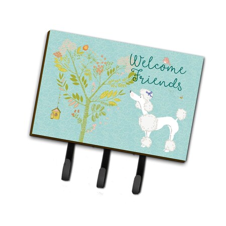 Carolines Treasures Welcome Friends White Poodle Leash or Key Holder, 6 x 2 x 9 in. BB7614TH68
