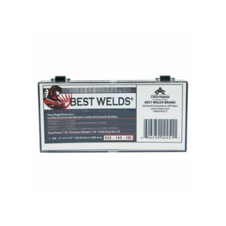 Best Welds Glass Magnifier Plate, 2 in x 4-1/4 in, 1.5 Diopter, Clear 901-932-145-150
