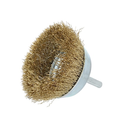 Zoro Select Cup Brush, 2 3/4"Dia., Brass Bristle 66254443238