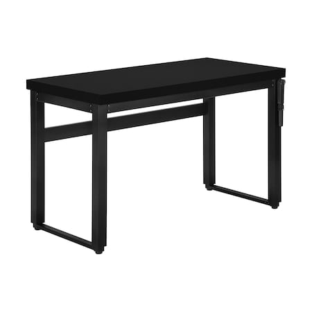 Homeroots Adjustable Black Wood and Metal Sled Computer Desk 490019