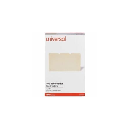 Universal Interior File Folders, 1/3-Cut Tabs: Assorted, Legal Size, 9.5-pt Manila, 100PK UNV15213