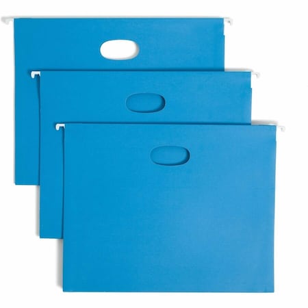 Smead HANGING POCKETS WITH FULL-HEIGHT GUSSET, LETTER SIZE, 1/5-CUT TAB, SKY BLUE, 25PK 64270