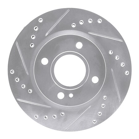 Dynamic Friction Co DFC Brake Rotor - Drilled and Slotted - Silver 631-54063L