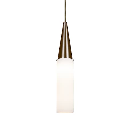 Besa Lighting Besa Metro 14 Pendant, Opal Matte, Bronze Finish, 1x 9W MAX E26 Base 1JT-METRO14-LED-BR