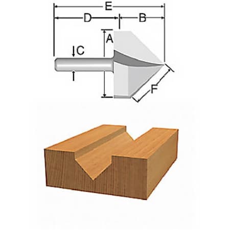 Vermont American 23120 0.5 in. x 90 Degree VGroove Router Bit 795904