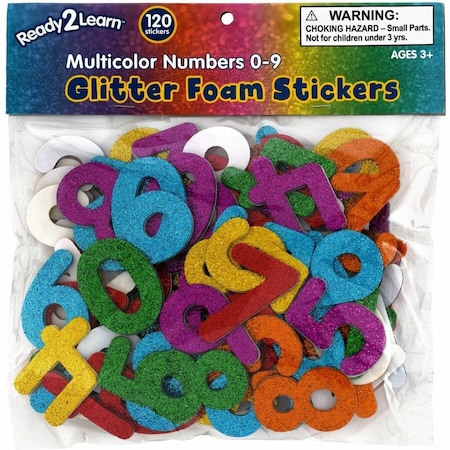 Ready 2 Learn Glitter Foam Stickers, Numbers, Multicolor, 120-Piece Set, 3PK CE10099
