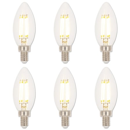 Westinghouse Bulb LED Dimmable 4.5W 120V B11 Filament 2700K Clear E12 Candelabra Base, 6PK 5271020