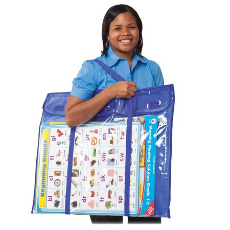 Carson Dellosa Deluxe Bulletin Board Storage Bag, Clear/Blue, 30" x 24" 180000