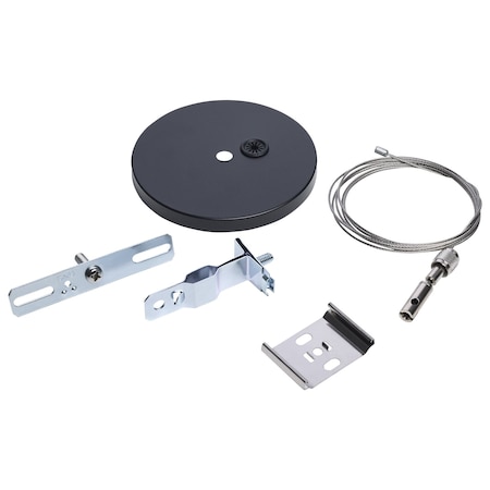 Nuvo Suspension Kit Run Starter With Canopy for LED Linear System, Black 65/1195